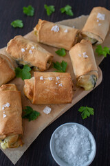 Fried Turkish Cigar Shaped Rolls - Spring roll Sigara Borek