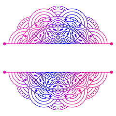 Mandala. Split pattern in form of mandala for Henna Mehndi or tattoo decoration. Decorative ornament in ethnic oriental style, vector illustration.	