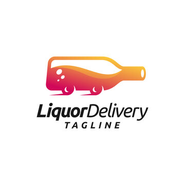 Creative liquor delivery logo design