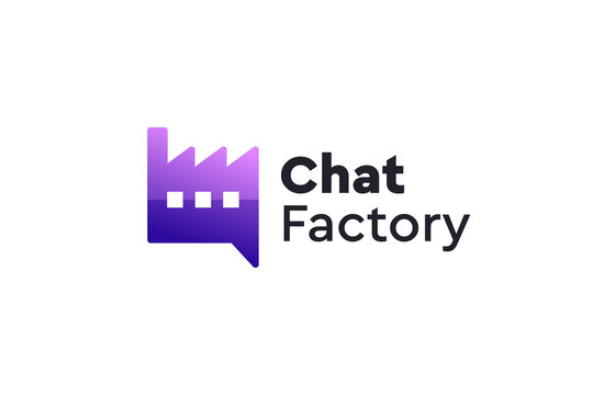 Creative chat factory logo design