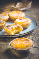 Pastel de nata - traditional Portuguese egg custard tart pastry