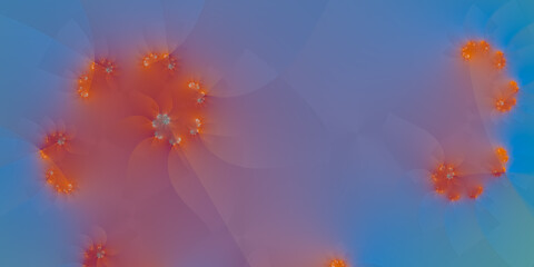 Beauty spiral fractal, light color with floral wallpaper, 3D illustration, 3D rendering