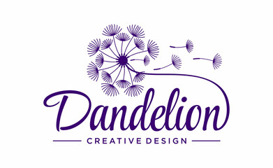 Dandelion Flower Logo Icon Design Template