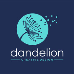 Dandelion Flower Logo Icon Design Template