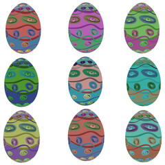 Set Easter eggs.