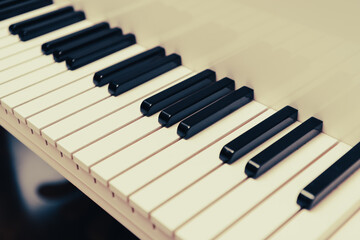 Retro Style close up of piano keys