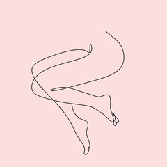 Line Art Legs Vector. Minimalist Line Drawing of woman legs