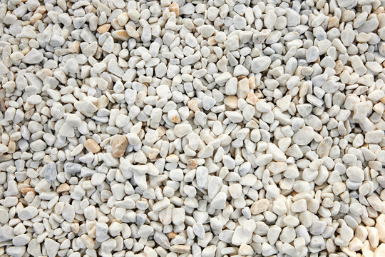 White Decorative Stones For Arranging Garden Plots, White Pebbles Texture And Background