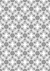 black and white vertical decorative cover. a4. monochrome seamless floral pattern. circular ornament. coloring, print, template.