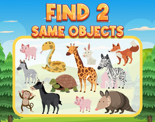 Find 2 same object worksheet for children
