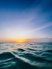 sunset over the sea, sunset on Zanzibar, sunset on Indian Ocean 