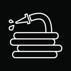 gardening hose, simple, vector illustration 