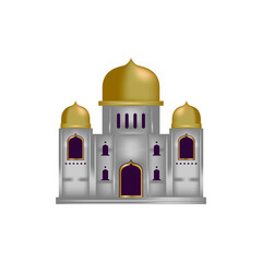 Rendering mosque building design vector
