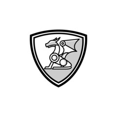 Dragon protect minimal logo design template