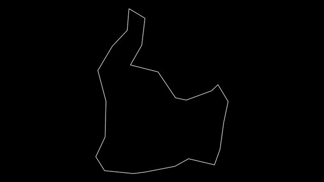 Darchan Uul province map of Mongolia outline animation