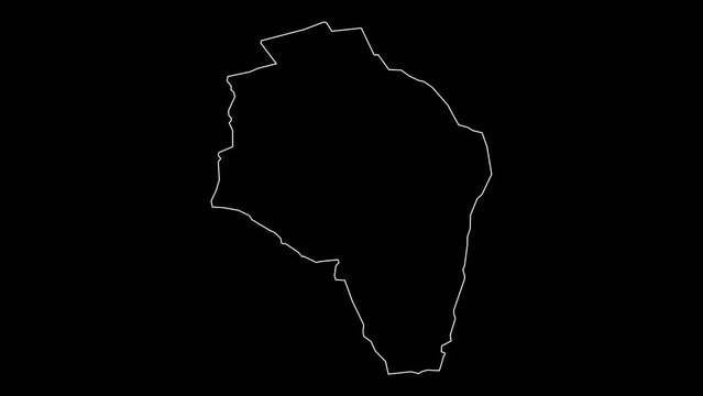 Govi altai province map of Mongolia outline animation