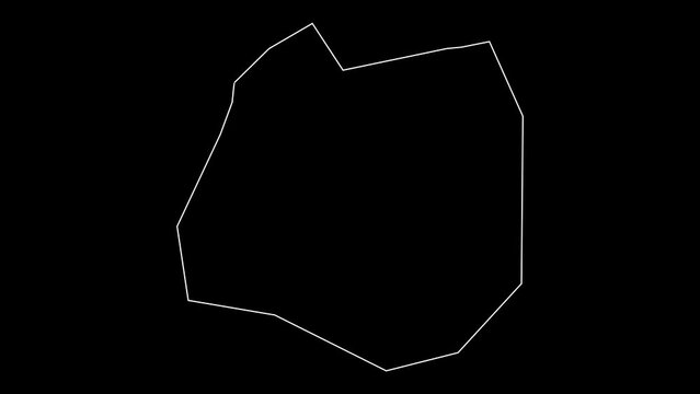 Orchon province map of Mongolia outline animation