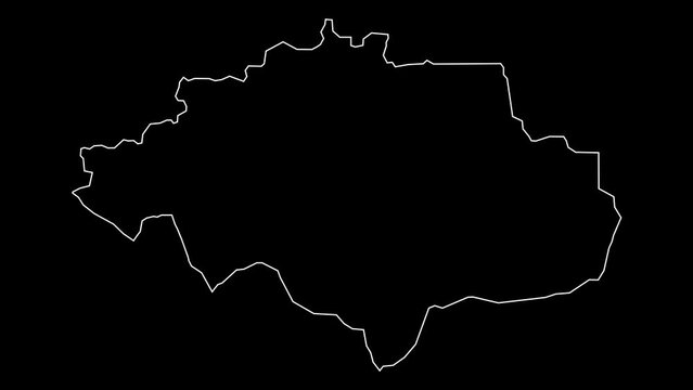 Uvs province map of Mongolia outline animation