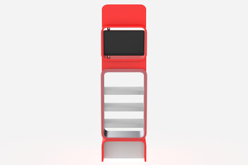 Display stand, retail display stand for product , display stands isolated on white background. 3d illustration