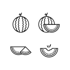Water Melon Icon Logo Design Vector Template Illustration