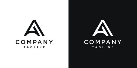 Creative Letter AA Monogram Logo Design Icon Template White and Black Background - obrazy, fototapety, plakaty