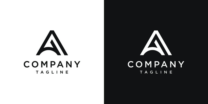 Creative Letter AA Monogram Logo Design Icon Template White and Black Background