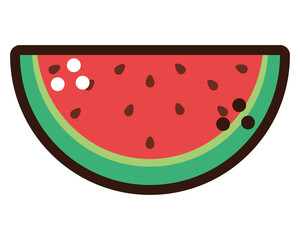 watermelon sliced doodle icon