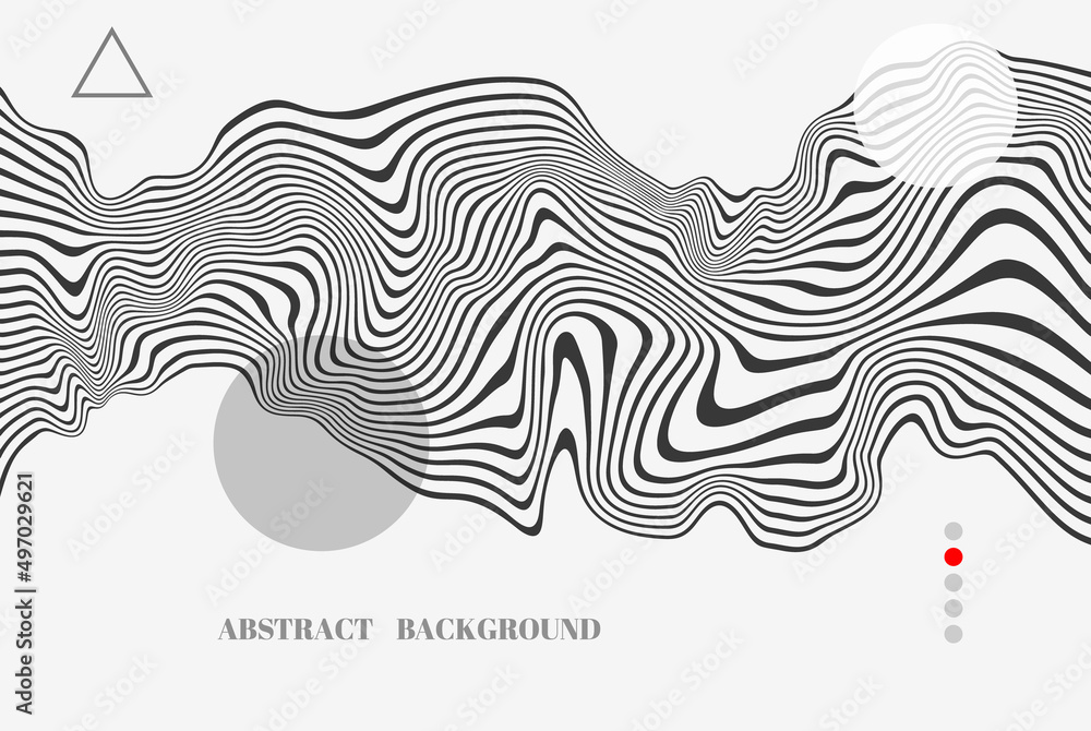 Poster design of black lines wavy background.abstract background with geometric shapes.
