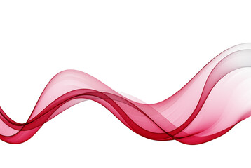 Vector abstract transparent red wave design element. A stream of wavy red lines.