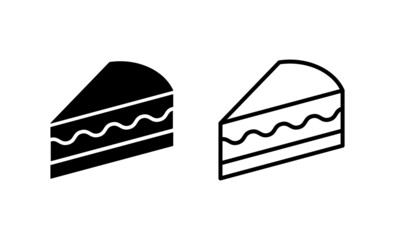 Cake icon vector. Cake sign and symbol. Birthday cake icon