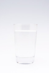 Glass water liquid on white background