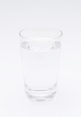 Glass water liquid on white background