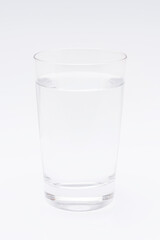 Glass water liquid on white background