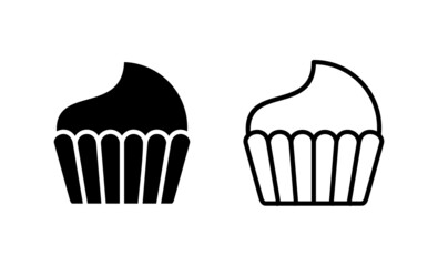 Cup cake icon vector. Cup cake sign and symbol