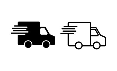 Delivery truck icon vector. Delivery truck sign and symbol. Shipping fast delivery icon