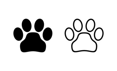 Paw icon vector. paw print sign and symbol. dog or cat paw