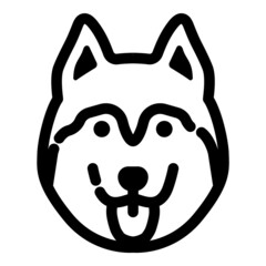 Huskey Flat Icon Isolated On White Background