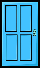 vector graphic of blue door good for national blue door celebration. flat design. flyer design.flat illustration.