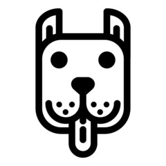 Dog Face Flat Icon Isolated On White Background