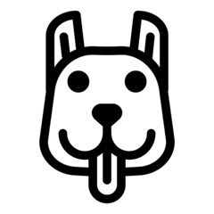 Dog Face Flat Icon Isolated On White Background