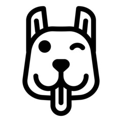 Dog Face Flat Icon Isolated On White Background