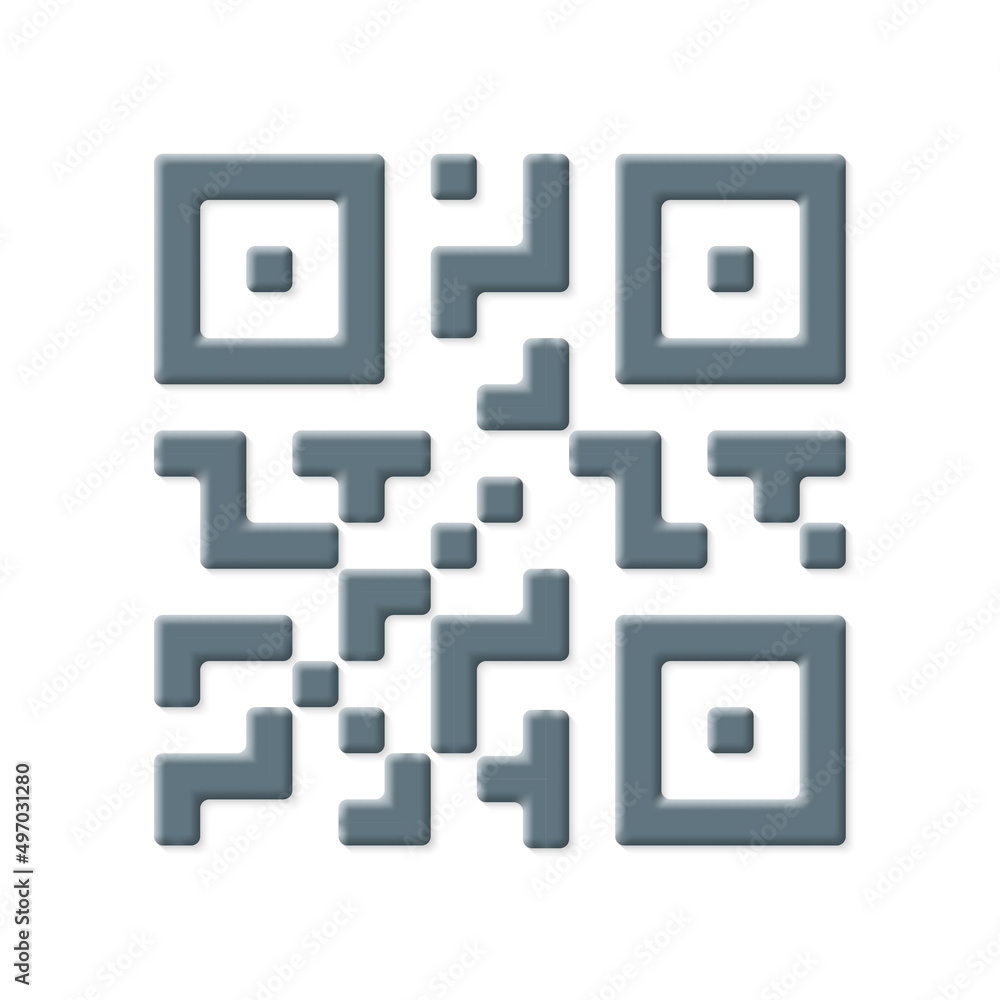 Poster qr code 3d icon. qrcode for scan. security concept. vector illustration.