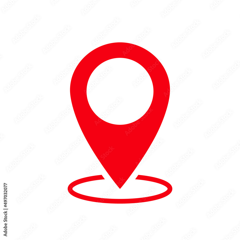 Poster map pin. map pin position. location symbol. gps icon with circle of place isolated on white backgrou