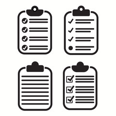 Checklist icon set. Vector graphic illustration. Suitable for website design, logo, app, template