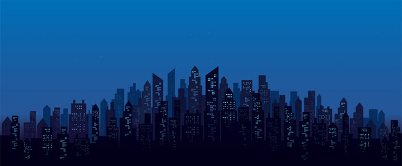 Fototapeta na wymiar city skyline landscape vector illustration