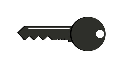 Key icon. Key icon for lock, house, door and car. Symbol of password and keyword. Pictogram for keyhole of apartment and login. Vector