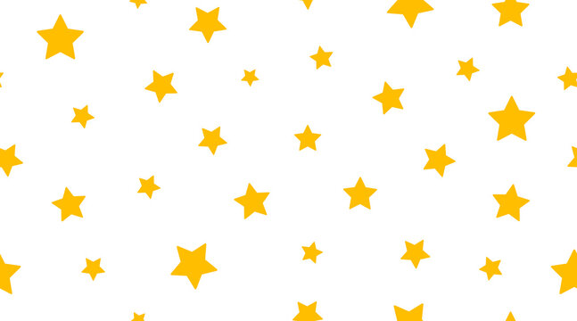 Star pattern. Stars seamless pattern. Yellow stars on white background. Star texture for print. Gold abstract baby wallpaper. Modern vector illustration. Vector