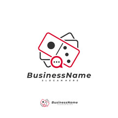 Domino Chat logo vector template, Creative Domino logo design concepts