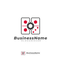 Domino Gear logo vector template, Creative Domino logo design concepts