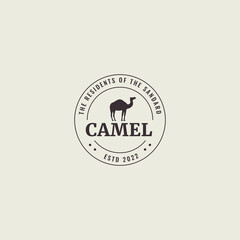 camel logo design vector graphic icon symbol illustration